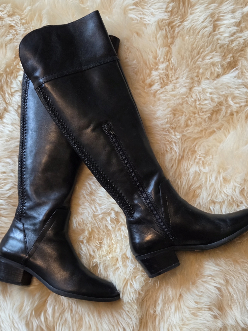 Vince Camuto Black Over-the-Knee Leather Boots